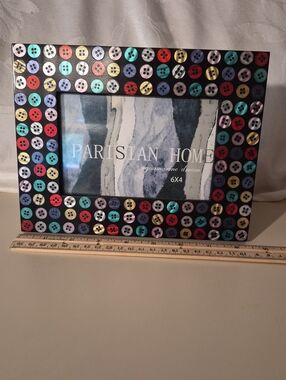 Parisian Home Black Frame with Multicolored Button Accents 4 X 6 Photo